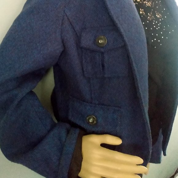Dollhouse Outerwear Blazer Blue And Black Wool/Shell Blend W/Lining: Size Small - Picture 10 of 17